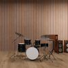 AKUSLAT 94.49” X 23.62” Each Box Two-piece Smoked Acoustic Wood Veneer Slat Wall Panels for Interior Wall And Ceilings Decor