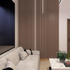 AKUSLAT 94.49” X 23.62” Each Box Two-piece Smoked Acoustic Wood Veneer Slat Wall Panels for Interior Wall And Ceilings Decor